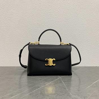 Celine MEDIUM NINO BAG in shiny calfskin Black-25 x 17.5 x 10 CM