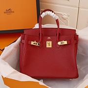 Hermes 25 Birkin Bag Red In Tagon leather - 5