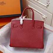 Hermes 25 Birkin Bag Red In Tagon leather - 3