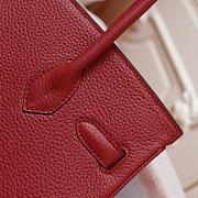 Hermes 25 Birkin Bag Red In Tagon leather - 2