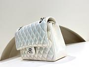 Chanel Medium Classic Flap In White Shiny Lambskin Leather-25cm - 4