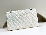 Chanel Medium Classic Flap In White Shiny Lambskin Leather-25cm - 3