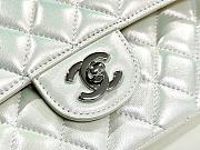 Chanel Medium Classic Flap In White Shiny Lambskin Leather-25cm - 2