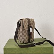 GUCCI GG Mini Shoulder Bag in Beige And Ebony GG Bag-13*20*5.5CM - 5