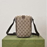 GUCCI GG Mini Shoulder Bag in Beige And Ebony GG Bag-13*20*5.5CM - 3