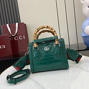 Gucci Diana Top HandBags In Crocodile Leather Green-20x16x10CM - 1