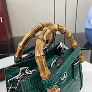 Gucci Diana Top HandBags In Crocodile Leather Green-20x16x10CM - 5