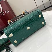 Gucci Diana Top HandBags In Crocodile Leather Green-20x16x10CM - 4