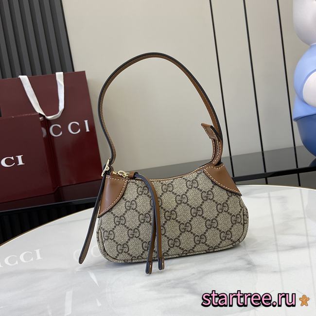 Gucci GG Emblem super mini shoulder bag Dark Brown-23x13x2cm - 1