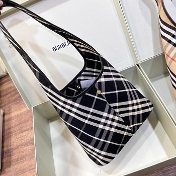 Burberry Small Check Shoulder Bag Black-26.5*13.5*46.5cm