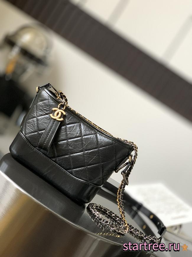 Chanel Gabrielle small hobo bag black dark silver gold CohotBag - 1