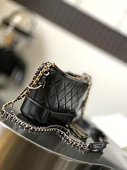 Chanel Gabrielle small hobo bag black dark silver gold CohotBag - 4