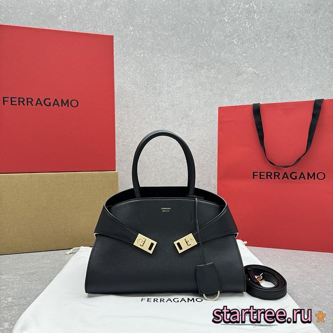 Ferragamo Hug Top-handle Bag Black Inside-32*22*14CM - 1