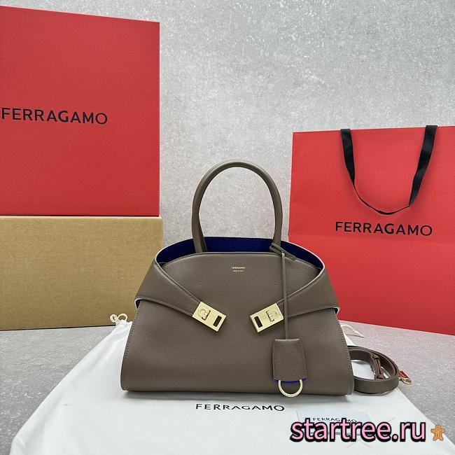 Ferragamo Hug Top-handle Bag Blue Inside-32*22*14CM - 1
