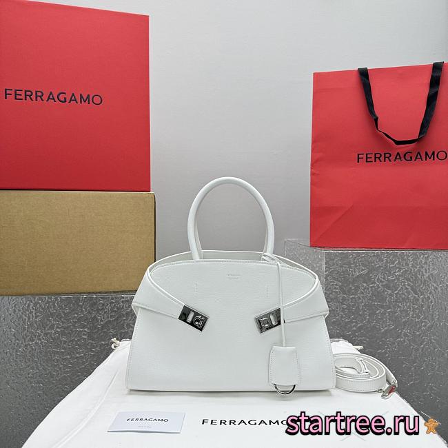 Ferragamo Hug Top-handle Bag White-32*22*14CM - 1