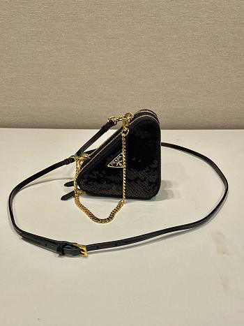 Prada Triangular sequined mini pouch