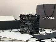 Chanel Mini 22 Bag Black With Black Letters - 1