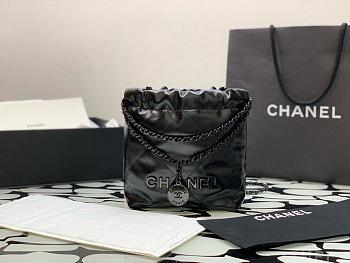 Chanel Mini 22 Bag Black With Black Letters