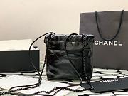 Chanel Mini 22 Bag Black With Black Letters - 4