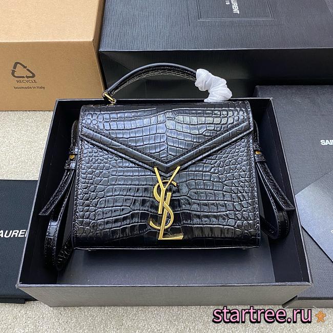 YSL | Cassandra Bag In Crocodile Leather Black-24.5×20×11.5cm - 1