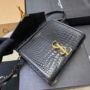 YSL | Cassandra Bag In Crocodile Leather Black-24.5×20×11.5cm - 4