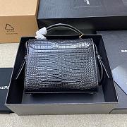 YSL | Cassandra Bag In Crocodile Leather Black-24.5×20×11.5cm - 2