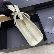 YSL | Cassandra Bag In Crocodile Leather White-24.5×20×11.5cm - 6