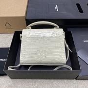 YSL | Cassandra Bag In Crocodile Leather White-24.5×20×11.5cm - 5