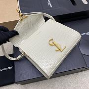 YSL | Cassandra Bag In Crocodile Leather White-24.5×20×11.5cm - 3