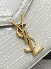YSL | Cassandra Bag In Crocodile Leather White-24.5×20×11.5cm - 2