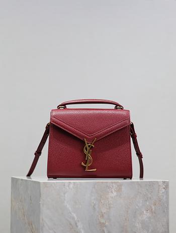 YSL CASSANDRA mini in BOX SAINT LAURENT Red-20*16*7.5cm