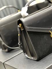YSL CASSANDRA Small in BOX SAINT LAURENT Black and Suede-24.5*20*11.5cm - 3