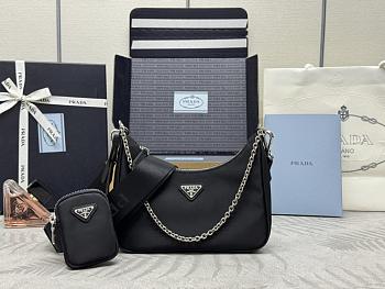 Prada Re-Edition Nylon 2005 Black Bag- 1BH204 - 22x12x6cm
