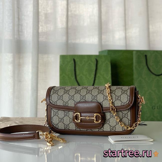 Gucci Horsebit 195 GG Suoreme Canva&leather Bag-24*12*5CM - 1