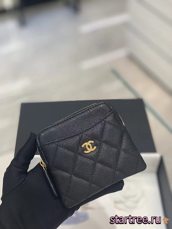 Chanel Wallet Black Calfskin Gold Hardware 002 - 1