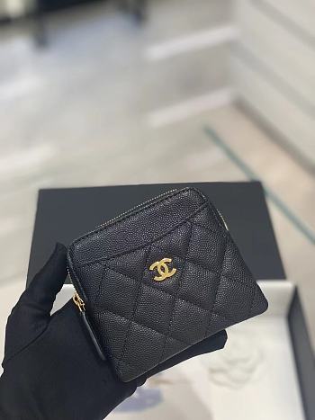 Chanel Wallet Black Calfskin Gold Hardware 002