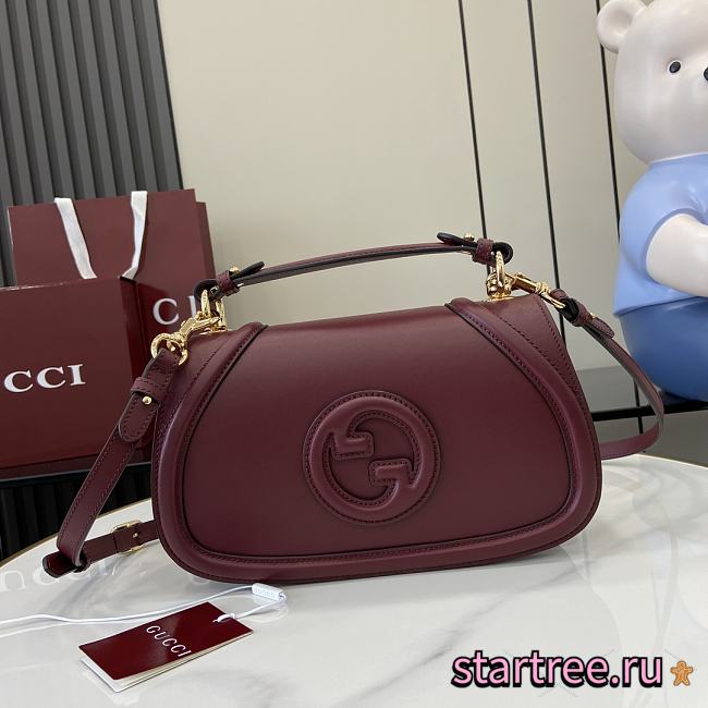 Gucci Blondie small top handle bag In Rosso Ancora red-26.5x16.5x8.5cm - 1