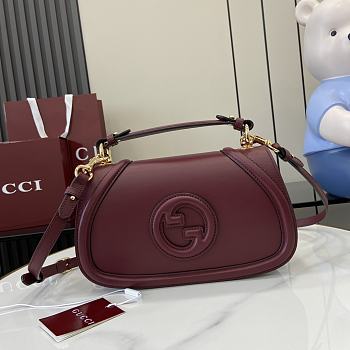 Gucci Blondie small top handle bag In Rosso Ancora red-26.5x16.5x8.5cm
