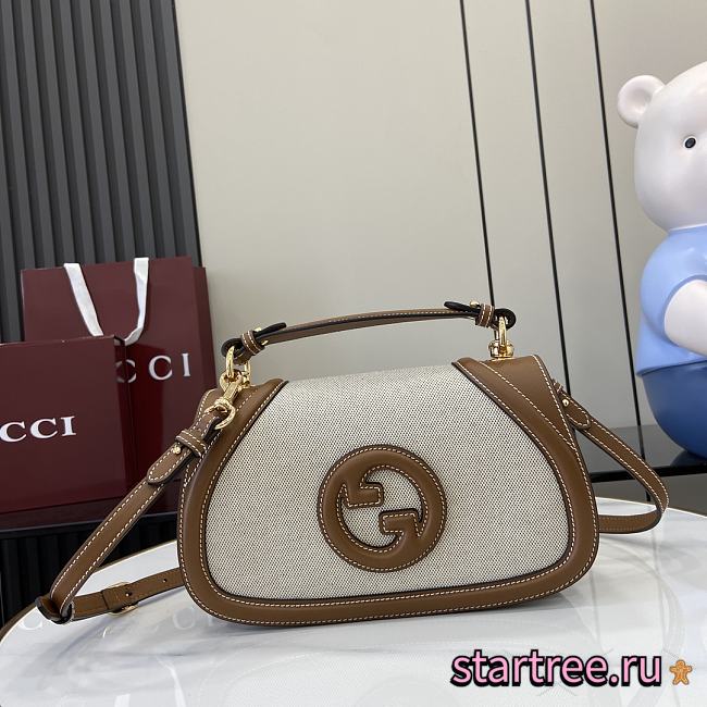 Gucci Blondie small top handle bag beige canvas-26.5x16.5x8.5cm - 1