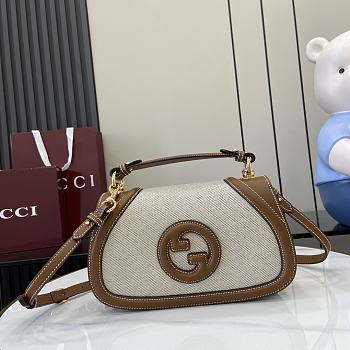 Gucci Blondie small top handle bag beige canvas-26.5x16.5x8.5cm