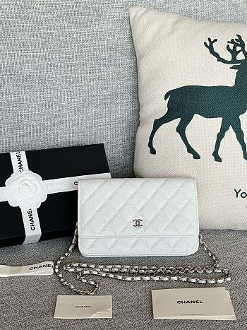 Chanel | Woc Wallet On Chain White Silver Hardware - 19cm