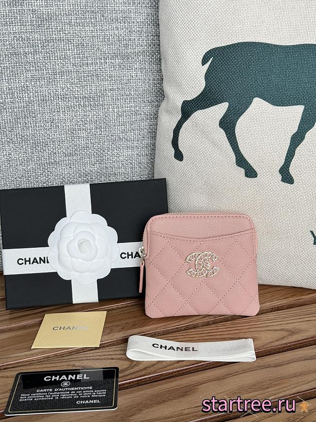 Chanel Wallet Caviar Pink-11cm - 1