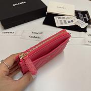 Chanel Caviar Quilted CC Zip Around Card Holder Pink - 5