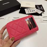Chanel Caviar Quilted CC Zip Around Card Holder Pink - 4