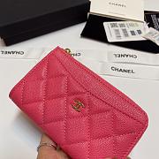 Chanel Caviar Quilted CC Zip Around Card Holder Pink - 3