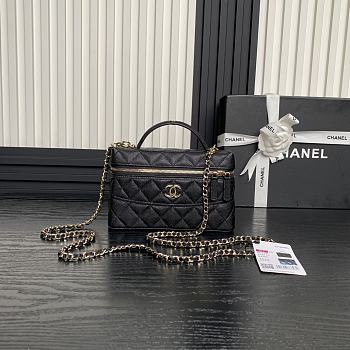 Chanel Caviar Quilted Long CC Vanity Clutch With Chain Black