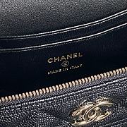 Chanel Caviar Quilted Long CC Vanity Clutch With Chain Black - 3