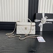 Chanel Caviar Quilted Long CC Vanity Clutch With Chain White-17×19.5×5cm - 1