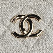 Chanel Caviar Quilted Long CC Vanity Clutch With Chain White-17×19.5×5cm - 6