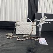 Chanel Caviar Quilted Long CC Vanity Clutch With Chain White-17×19.5×5cm - 4